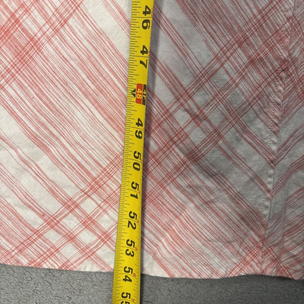 J Jill Love Linen Size L Tall Maxi Dress Linen Cotton Lined Natural Fibers Plaid - Picture 10 of 16